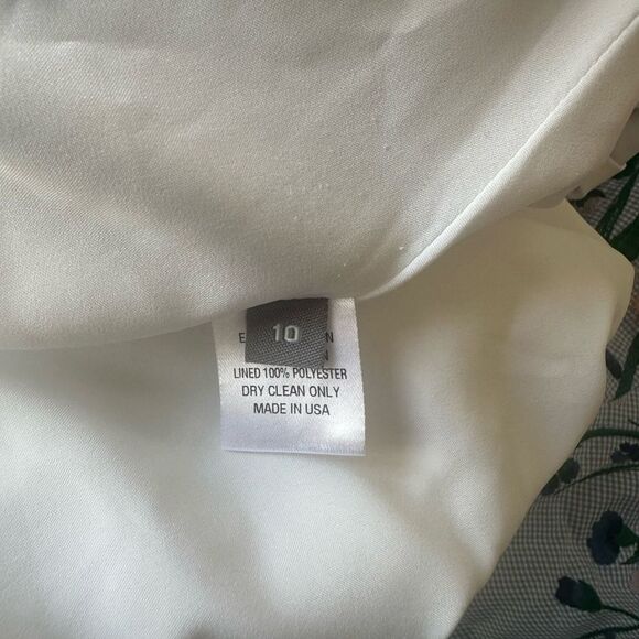 Lela Rose Blue Checker Flower Embroidered Sleeveless Maxi Women's Dress size 10 - Picture 10 of 12